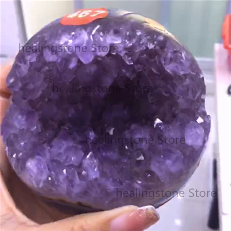 Natural Amethyst Cave Agate Treasure Basin Crystal Cluster Flower Strange Original Stone Ornaments Mouth Laughing Dinosaur Eggs images - 6