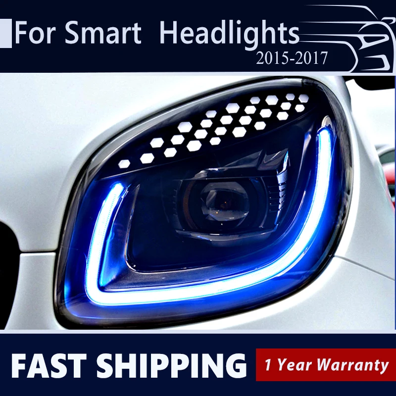 

Для умных W453 фар 2015-2018 DRL дневная работа светильник Bi ксеноновая лампа Противотуманные фары автомобильный аксессуар Smart W451 головная лампа