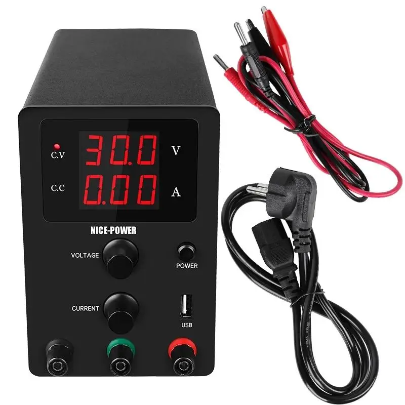 

New USB DC Laboratory 60V 5A Regulated Lab Power Supply Adjustable 30V 10A Voltage Regulator Stabilizer Switching Bench Source