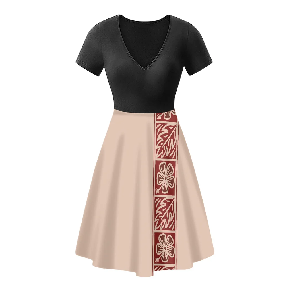 

Polynesian Traditional Tribal Pretty Hibiscus Flower Print NEW Custom Hawaiian Ladies Dress Casual Girl Dress Summer Fashion