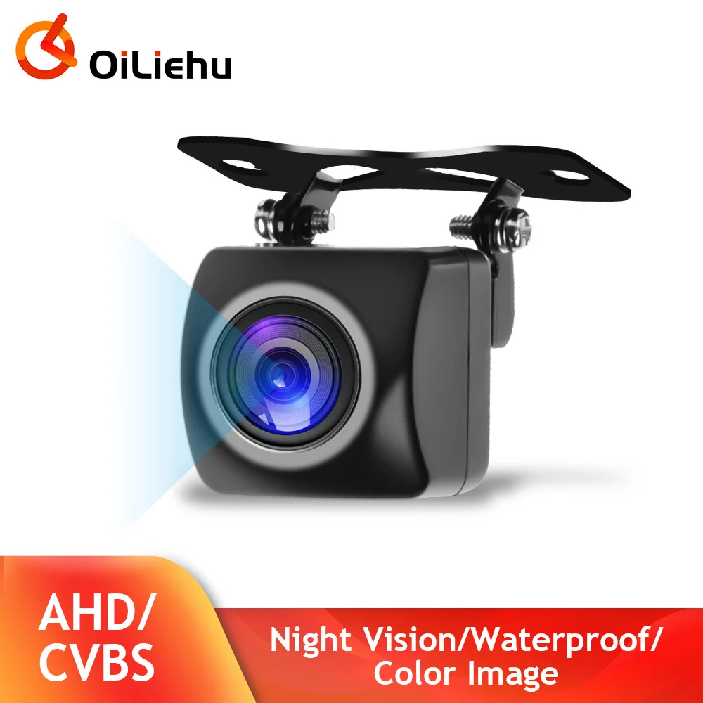 OiLiehu Car Rear View Camera AHD/CVBS Universal Night Vision Backup Parking Reverse Camera Waterproof Wide Angle HD Color Image