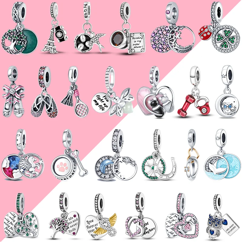 

plata charms of ley 925 Silver Color Multicolor Enamel Combine Bead Pendant Fit 925 Original Bracelet Making DIY Jewelry