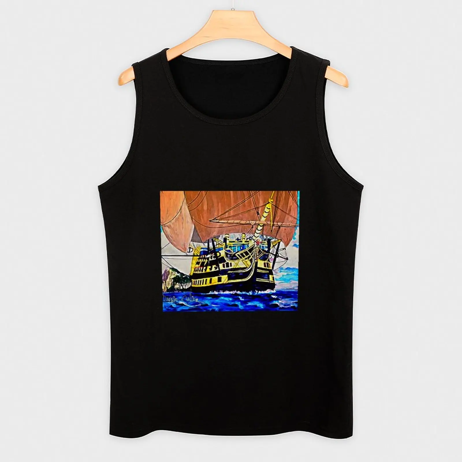 Моя Акриловая картина HMS Victory лидер Гибралтара 1805 майка Мужская одежда для
