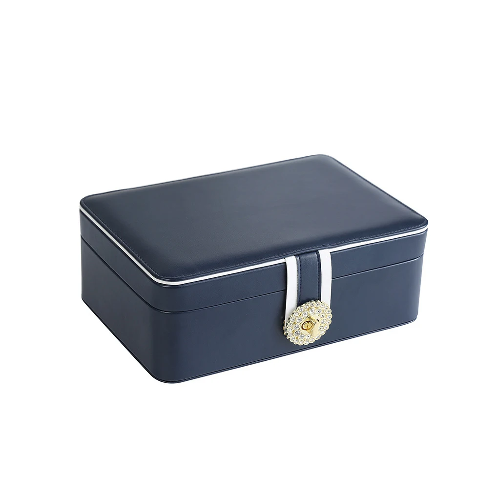 

Jewelry Boxes Storage Earrings Portable Double Layer Case Pendants Bracelet Fashionable Holder Container Present