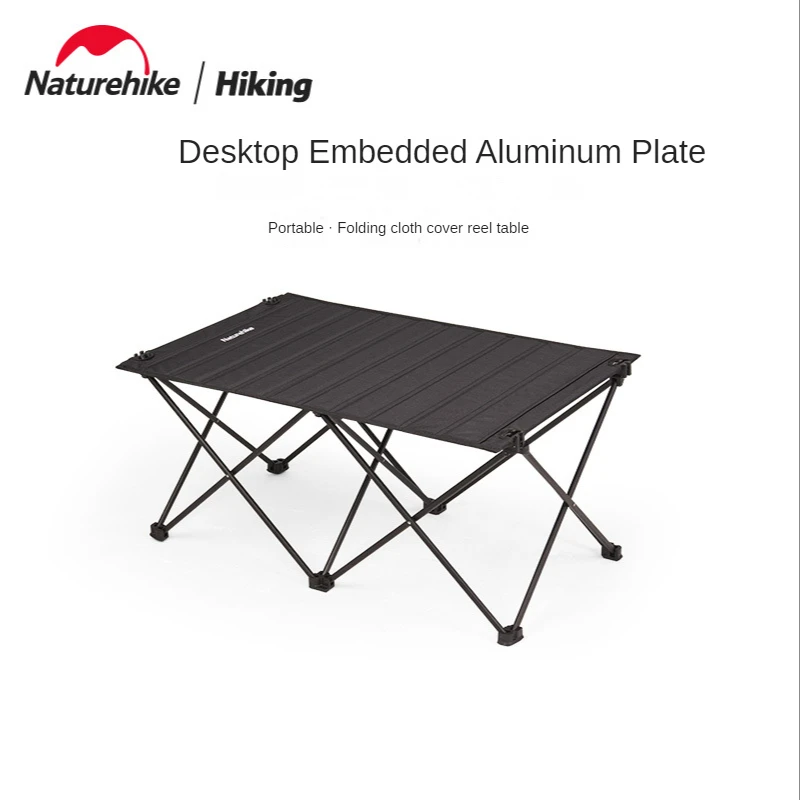 

Naturehike Camping Embedded Aluminum Plate Folding Cloth roll Table Lightweight Camping Table Barbecue Picnic Table