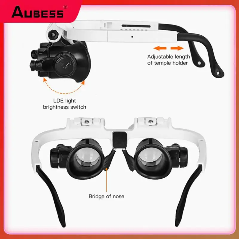 8x 15x 23x Magnifier Loupe Repair Loupe Magnifying 2 Led Lights Loupe Glasses Microscope Tool Head Wearing Magnifier