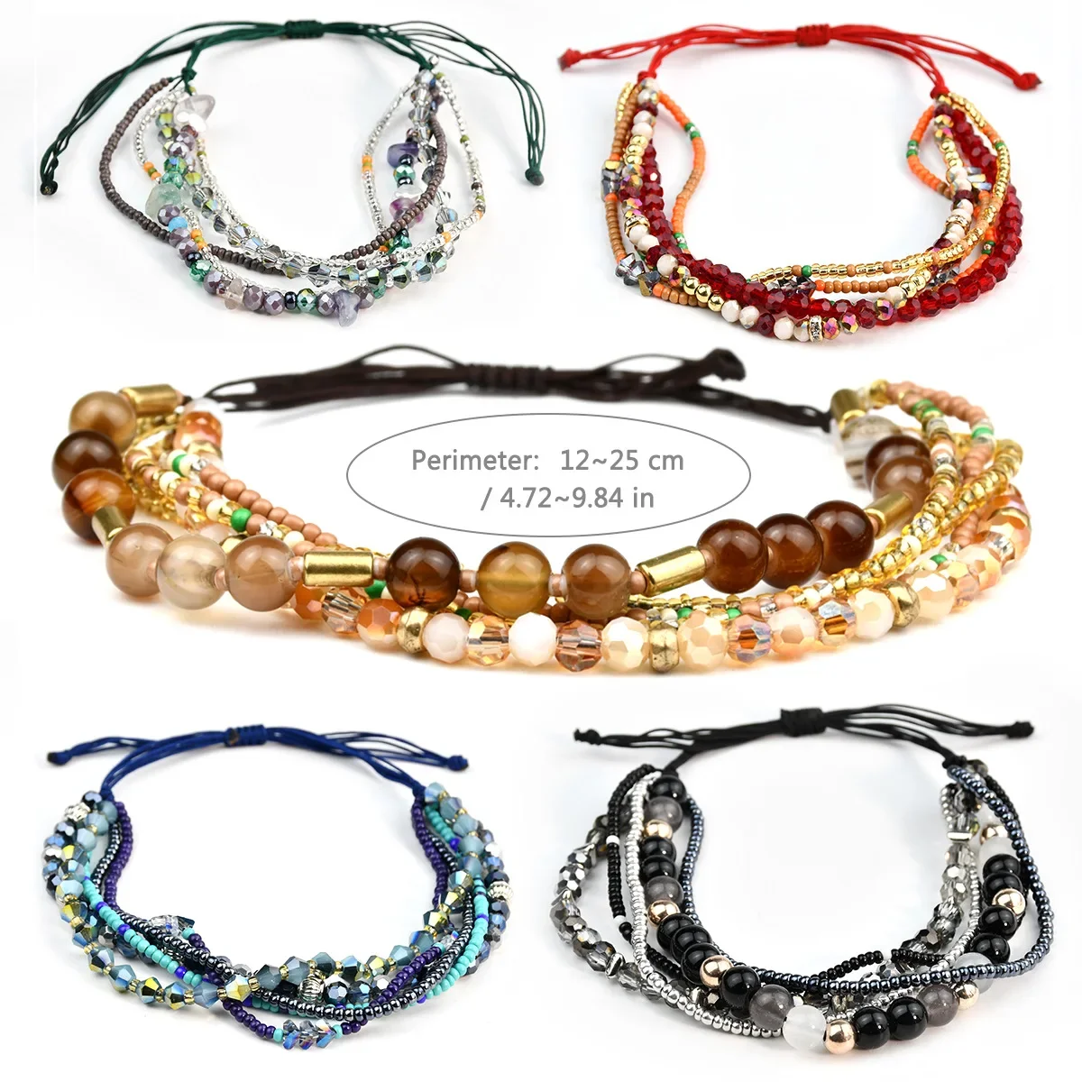 Богемные Браслеты-подвески Для Женщин С Кристаллами Из Натурального Камня