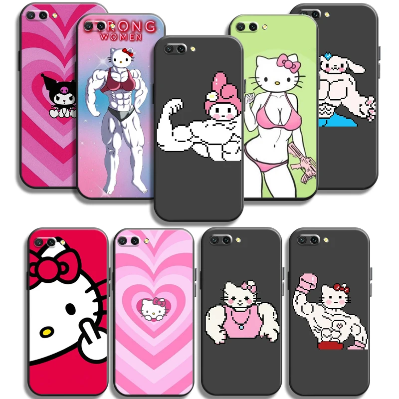 

Hello Kitty Cute Phone Cases For Huawei Honor Y6 Y7 2019 Y9 2018 Y9 Prime 2019 Y9 2019 Y9A Soft TPU Coque Carcasa Back Cover