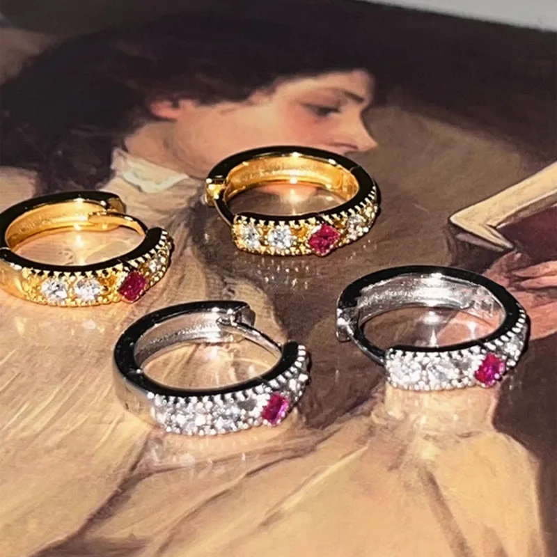 

Luxury Piercing Zircon Hoop Earring For Women Girls Party Wedding Jewelry Gift eh1091