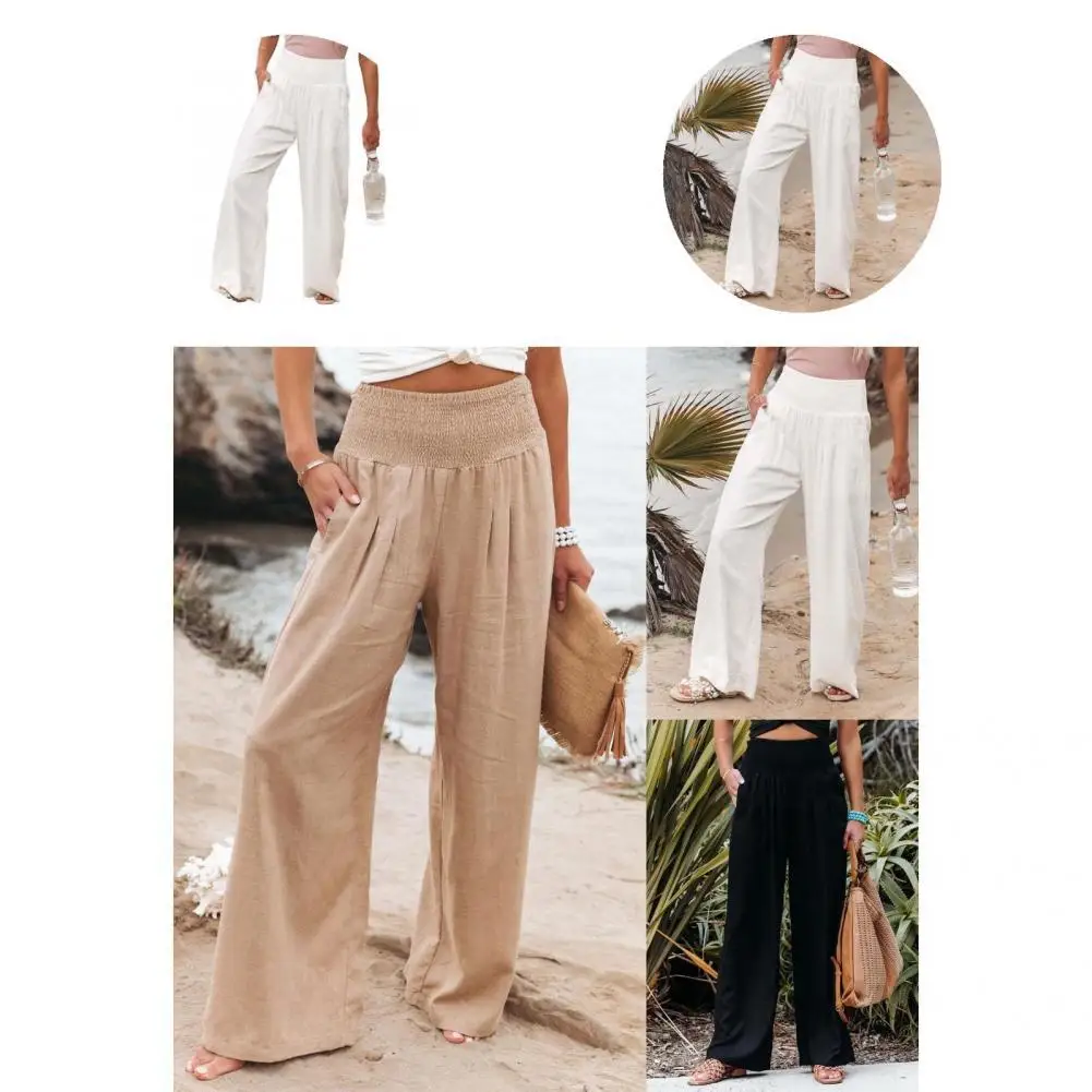 

Bottoms Casual Simple Loose-fitting Trousers Lady Women Trousers Wide Leg for Beach