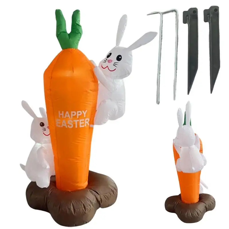 

Easter Decorations Inflatables Blow Up Bunny Easter Light Up Outdoor Decorations Waterproof 190T Polyester Party Decor Holiday