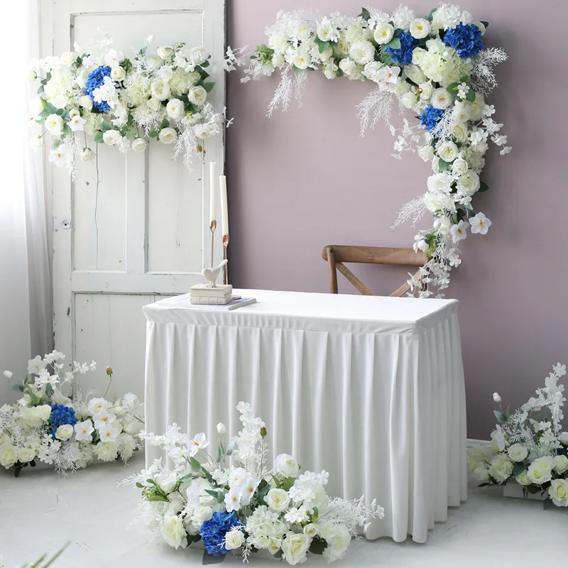 

Artificial Flowers For Wedding Decoration Road Leading Flower Row Floral Arch Arrangement Welcome Background Props Hotel Decor