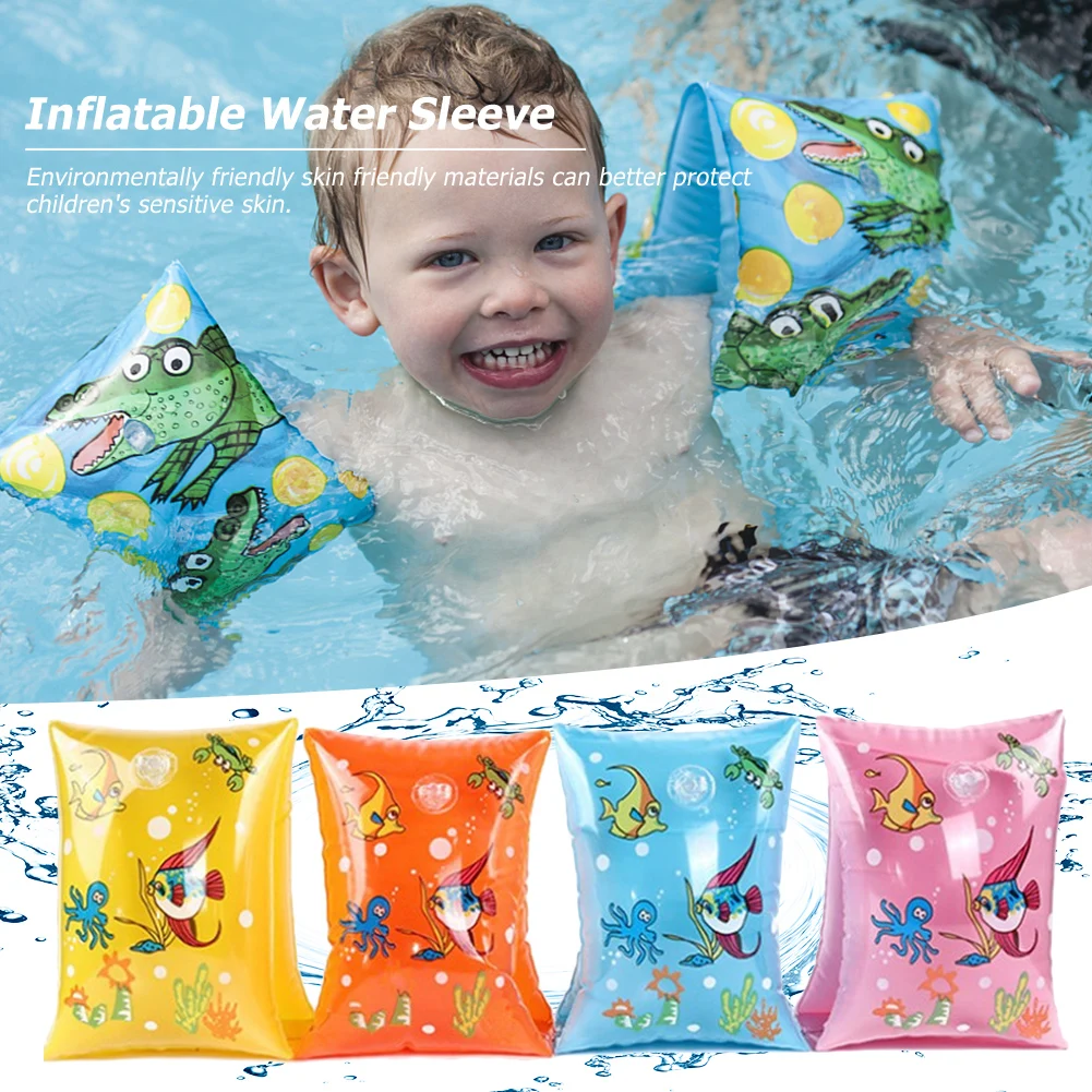 

2pcs Kids Adults Swimming Arm Ring Foldable Inflatable Swimming Armband Arm Float Air Sleeves Circle for Learning Swim Trainer