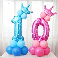1set blue pink digital balloon number foil balloons boy girl birthday wedding christmas festival party decor supplies air ballon