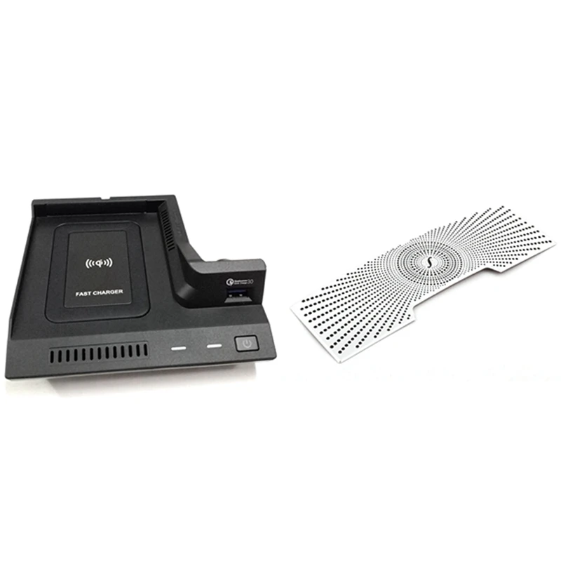 

Car Reading Light Cover Trim For Mercedes-Benz C Class W205 GLC & Car QI Wireless Charging Phone Charger Charging Case