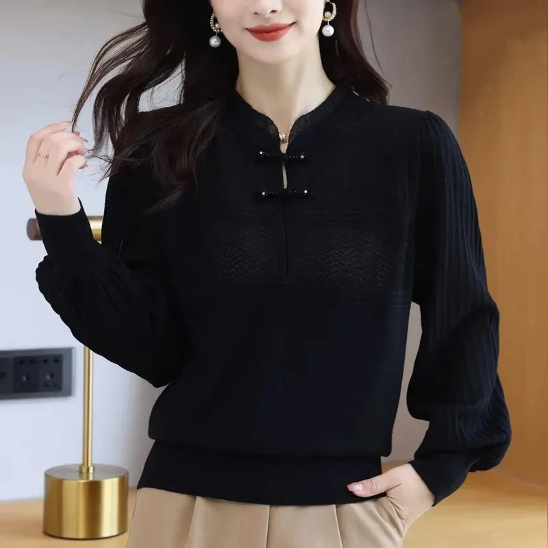 Женский пуловер однотонный вязаный свитер с оборками осень-зима 2023 женская