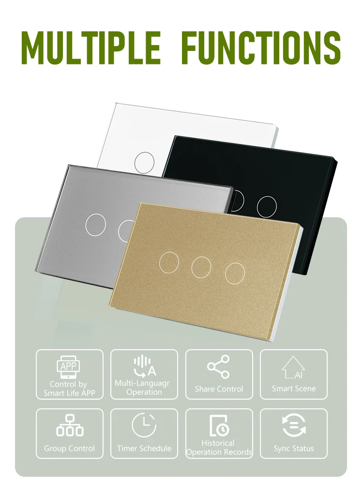 LOGEN US Zigbee Smart Touch Switch 1-позиционный настенный выключатель света Нужен нейтральный