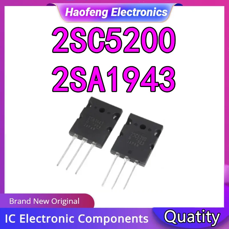 

5PCS 2SC5200 2SA1943 Japan Amplifier Transistor A1943 C5200 2SC5200-O 2SA1943-O