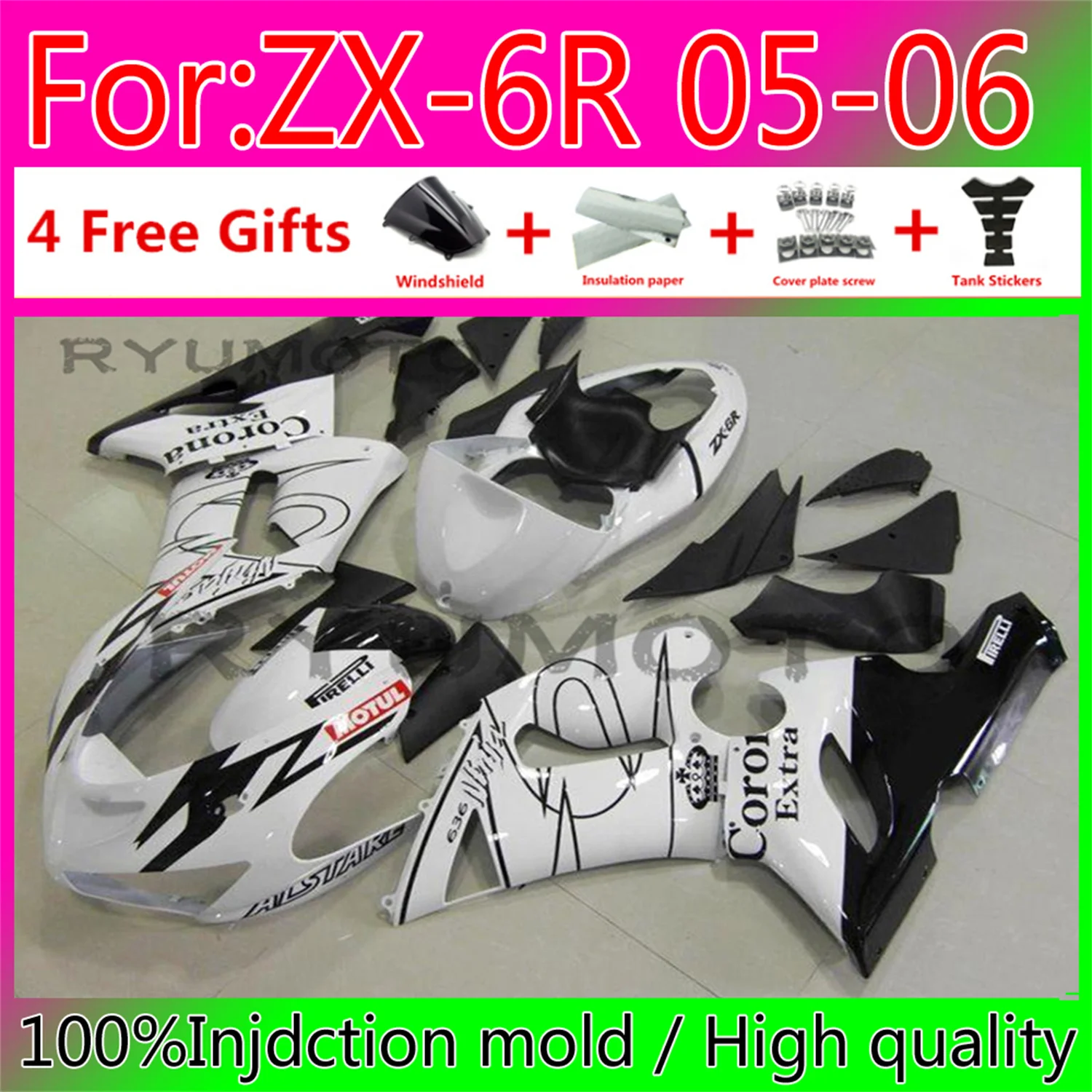 

New ABS whole Motorcycle Fairings Kit Fit For Kawasaki Ninja ZX-6R 05 06 zx6r 05-06 fairing