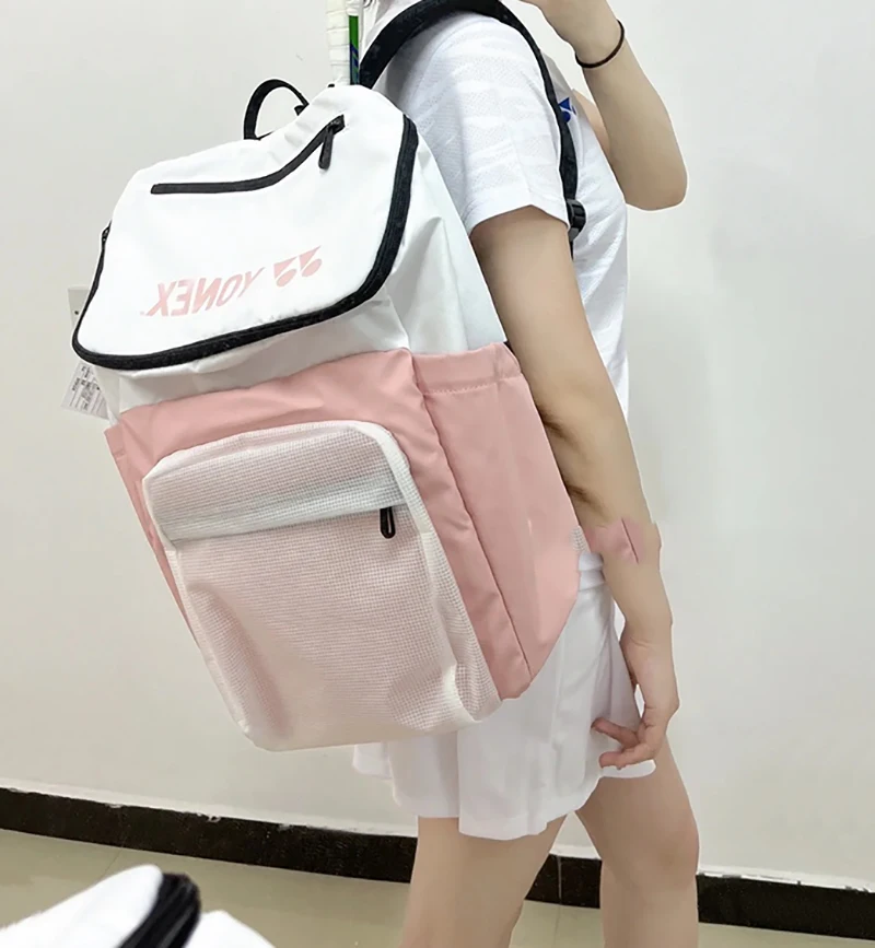 Original YONEX Women's Light Badminton Backpack With Independent Shoes Compartment Light Sport Racquet Bag Holds Up To 2 Rackets