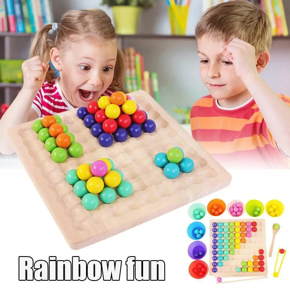 

Diy Elimination Bead Clip Bead Fine Motor Training Stacked Classification Toys Color Board Educational Game Wood G1w1