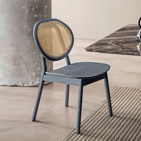 italian minimalist dining chair household small family light luxury modern restaurant milk tea chair oak rattan armchair