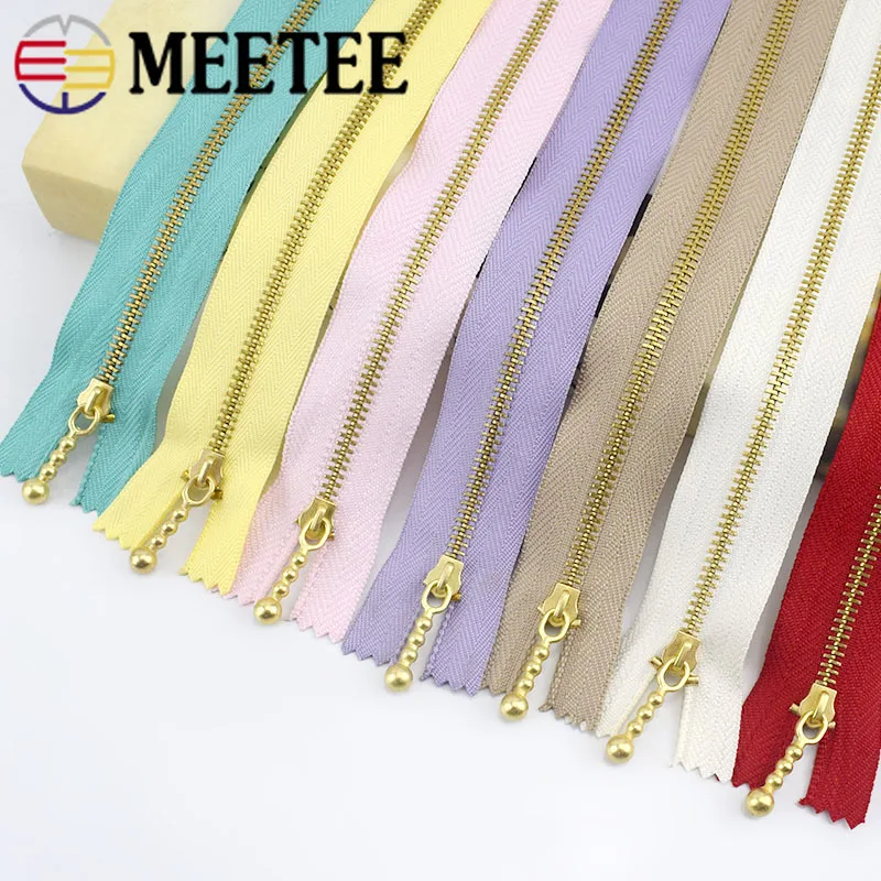 

Meetee 5/10Pcs 12/15/20cm 3# Close-End Zippers Metal Zipper For Sewing Equipment Zip Repair Kit DIY Bag Clothing Accessories