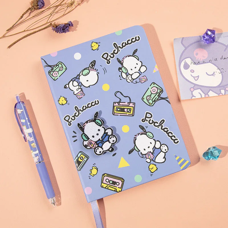 

Kawaii Sanrio Kuromi Pochacco Notebook Student Cartoon Creative B6 Notepad Velcro Diary Cute Stationery Learning Office Gift