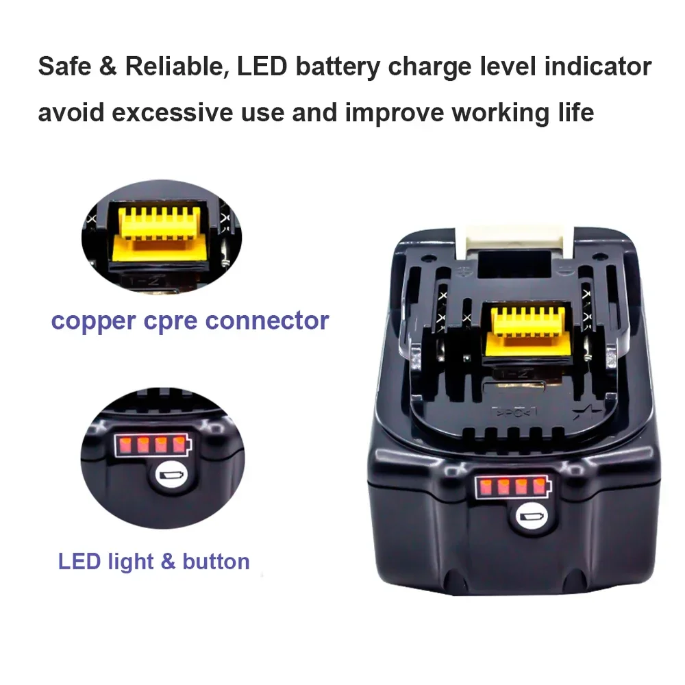 Последняя обновленная литий-ионная аккумуляторная батарея BL1860 18 В 6000 мАч для