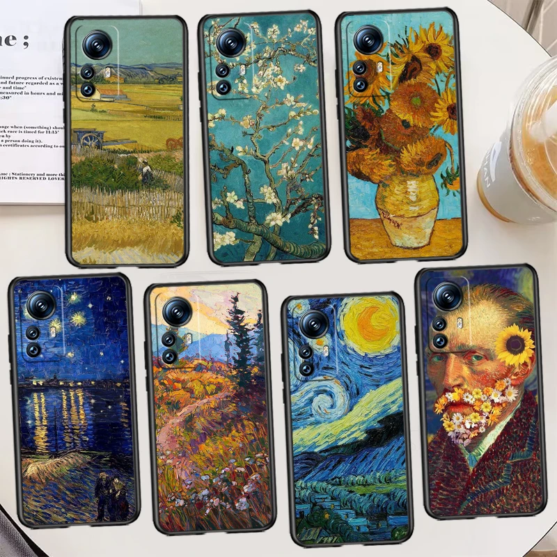

Van gogh Art Painting Black Phone Case For Xiaomi Mi 13 12 Lite 12T Pro 12X 12S 11 11T 11i 10T 10 9 Ultra 5G