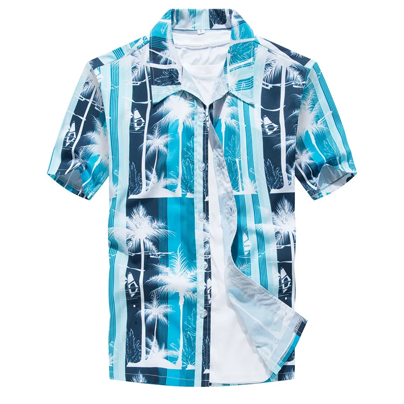 

New Hawaii Shirts For Men Summer 2022 Camicias Polo T Shirt For Men Hawaii Casual Printed Short-Sleeve Blouses Tops Tees S-5XL