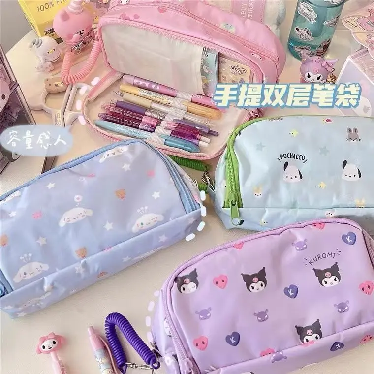 

Sanrio Anime Peripheral Cute Cartoon Kawaii Kulomi My Melody Cinnamon Roll Stationery Bag Creative Storage Bag Gift Wholesale