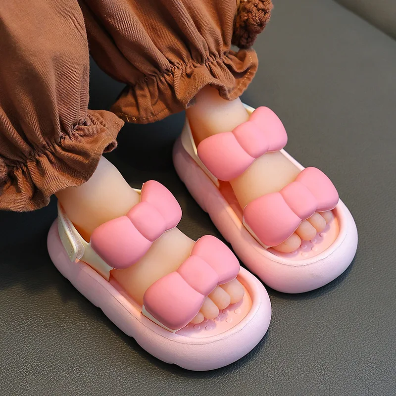

Summer Kids Sandals Kids Shoes Girls Sandals Bow-knot Sandalias Children Slippers Cute Baby Casual Shoes EVA Flats Sandals 2023