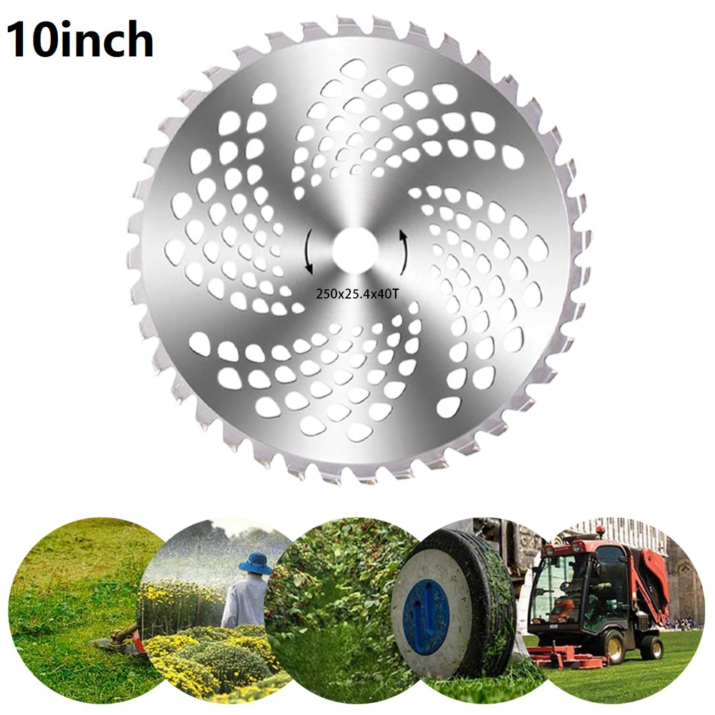 10 Inch 40 Teeth Brush Cutter Saw Blade Grass Trimmer Head Blade Wood Brush Cutter Disc For Lawn Mower Garden Tool