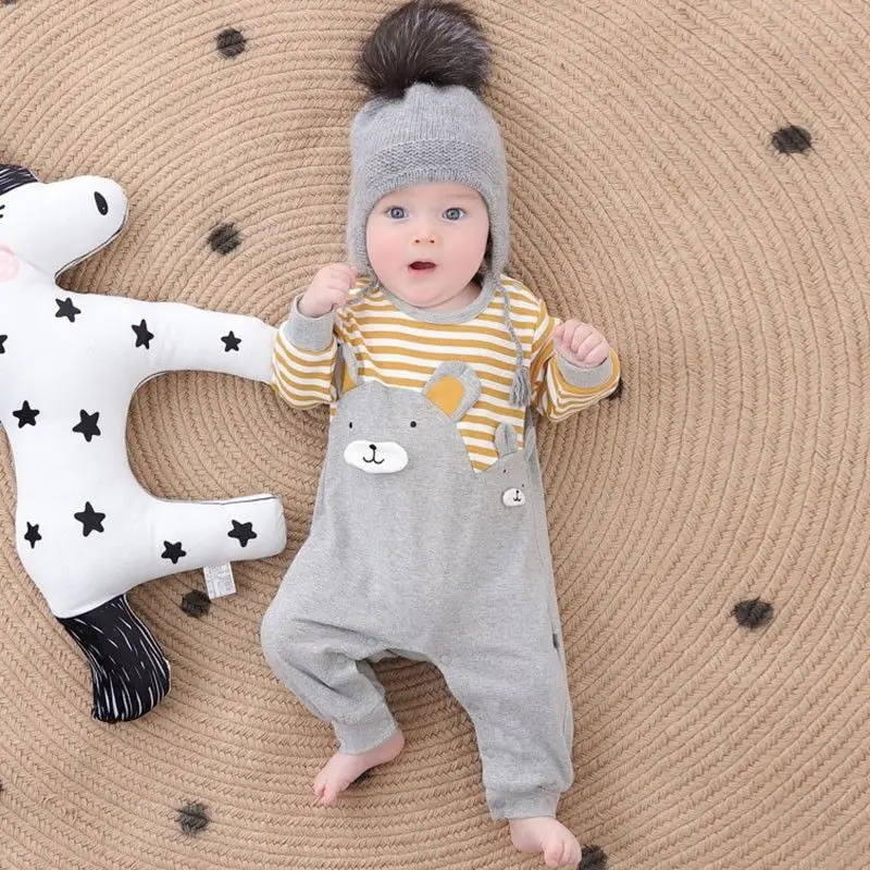 

Pure Cotton Men's and Women's Baby Jumpsuits Spring and Autumn Clothes for Babies Romper Newborn Cute Clothes