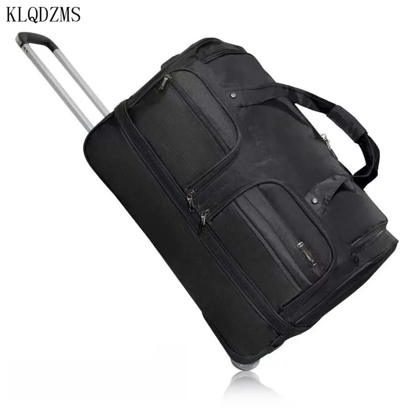 KLQDZMS Classic Oxford Cloth Travel Bag Trolley Bag Large-capacity 28-Inch Suitcase Men's Foldable 20-Inch Boarding Luggage