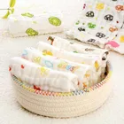 Полотенце Марлевое для стирки новорожденных, 6 слоев, 10 шт.лот, платок с принтом