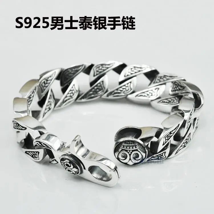 

Thai Silver Bracelet Male Original Hand S925 Sterling Silver Jewelry Retro Domineering Men Bracelet Wholesale