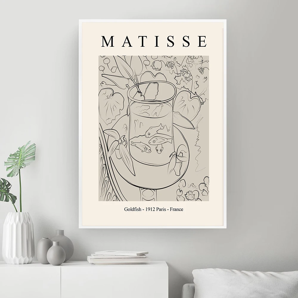 

Beige Vintage Poster Exhibition Canvas Painting Scandinavian Art Print Henri Matisse Wall Picture For Living Room Home Decor