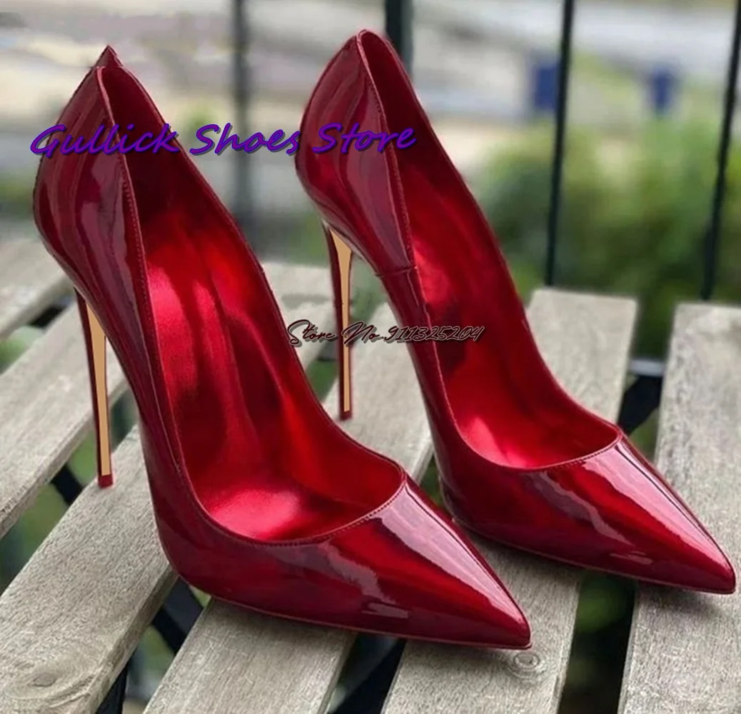 Блестящие фиолетовые туфли-лодочки из лакированной кожи радужные туфли с острым