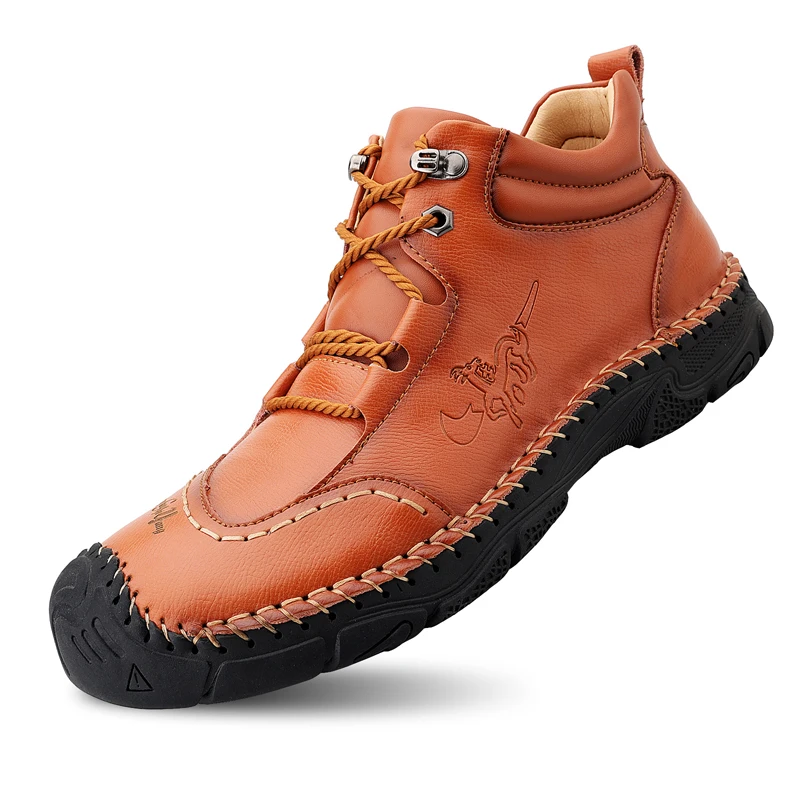

Men's Leather Casual Sneakers Shoes Soft Men's Shoes Autumn New British Workwear Style Comfortable Shoes