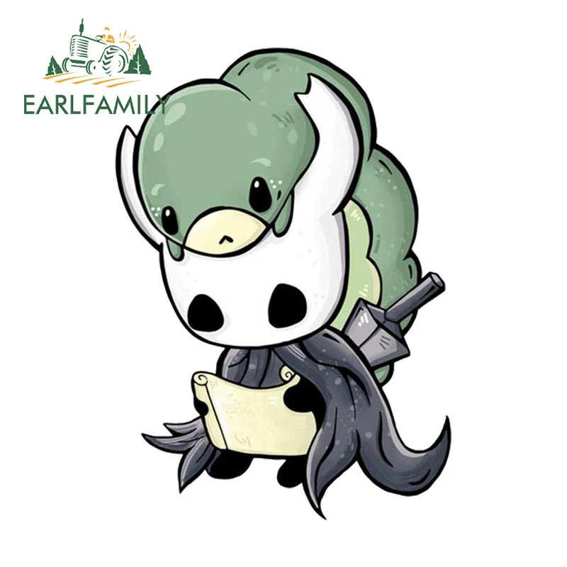 EARLFAMILY 13cm x 9.3cm for Hollow Knight and Caterpillars Car Stickers ATV Anime Creative Decal Sunscreen Helmet Car Lable