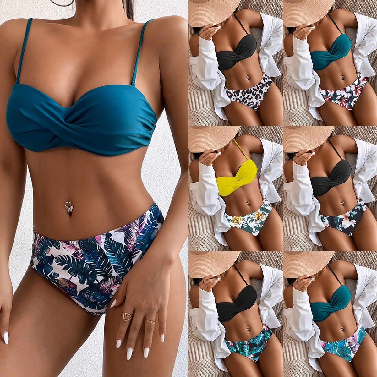 

Цветочный комплект бикини женские сексуальные стринги два предмета купальники новинка 2023 пляжные купальные костюмы для девочек