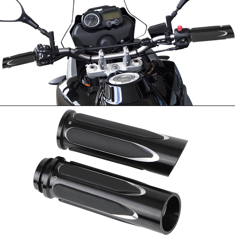 

Comfort Grip Set CNC Soft Touch Electronic Throttle Handle Bar for Touring Softail Dyna 1" Motorcycle Hand Grips Accessories