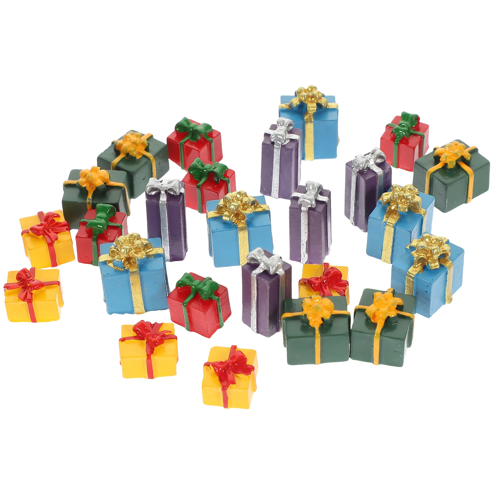 

25pcs House Miniature Gift Box Simulated Mini Gift Box Model House Resin Gift Box