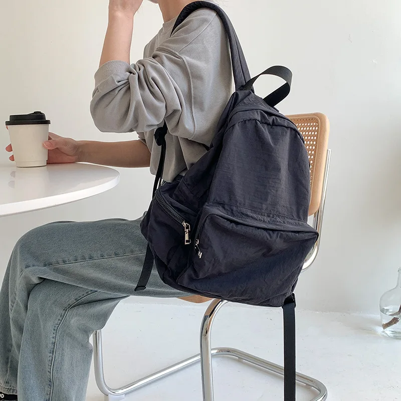 

Модные нейлоновые рюкзаки для женщин, повседневные вместительные рюкзаки для девочек, студенческие сумки в стиле Харадзюку, простые большие дорожные сумки, 2023
