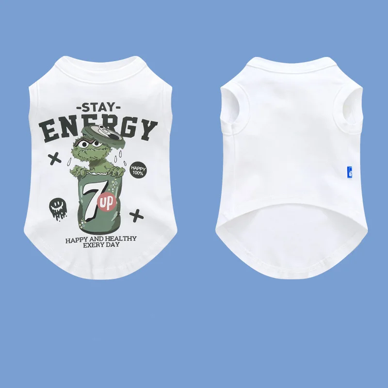 

Dog Pet Clothing Anime Vests for Dogs Clothes Cat Small Sesame Street Oscar Print Cute Thin Spring Summer Yorkshire Accessories