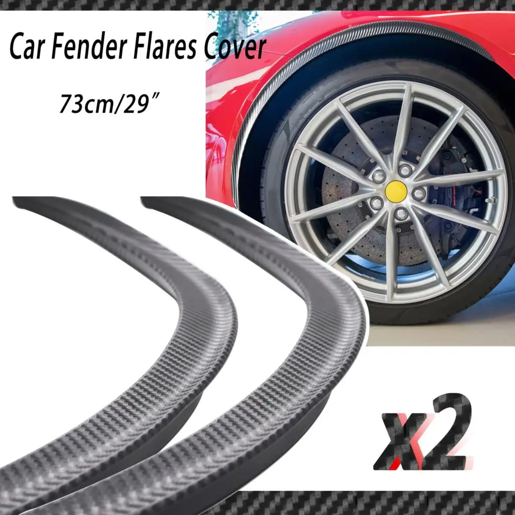 

2X 73CM Carbon Fiber Car Truck Body Kit trim Fender Flare Rubber Wheel Eyebrow Anti-scratch Strip Lip Stickers Universal Strips