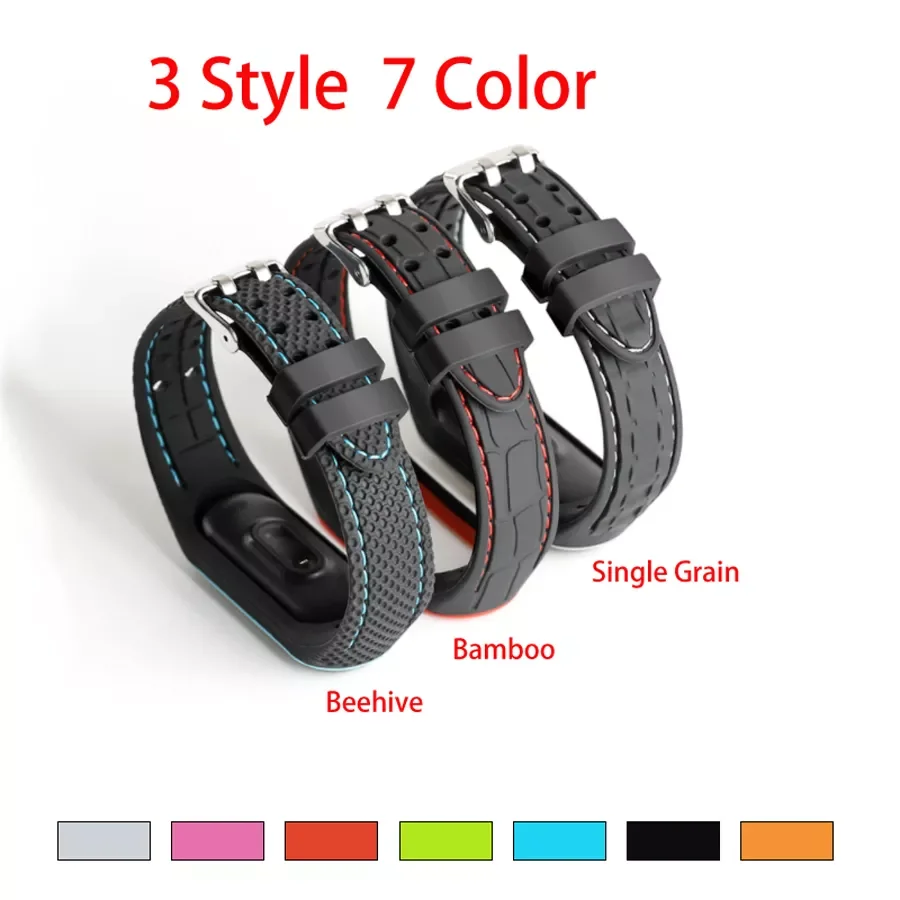 

2022New Sport Silicone Strap For Xiaomi 5 6 Mi band 4 3 Strap for Smart Band Replacement wrist strap For Miband 4 5 bracelet Wat