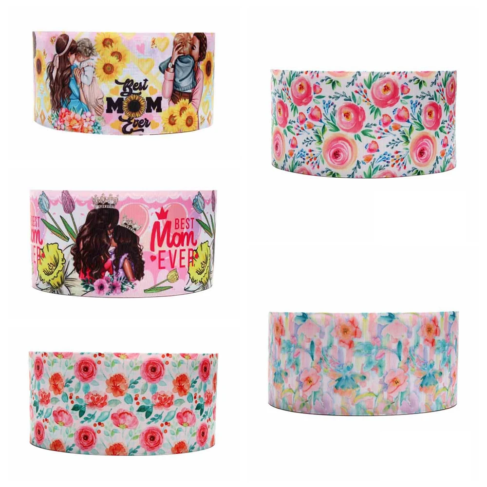 

Корсажная лента 25 мм 38 мм для лучшей мамы с цветком, лента для бантов, рукоделие «сделай сам» на день матери, 10 ярдов, 50 ярдов